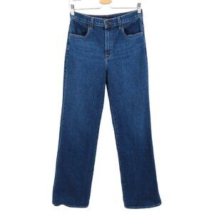J Brand Womens 27 Joan Wide Leg Denim Jeans Dark Wash Blue High Waisted Cotton